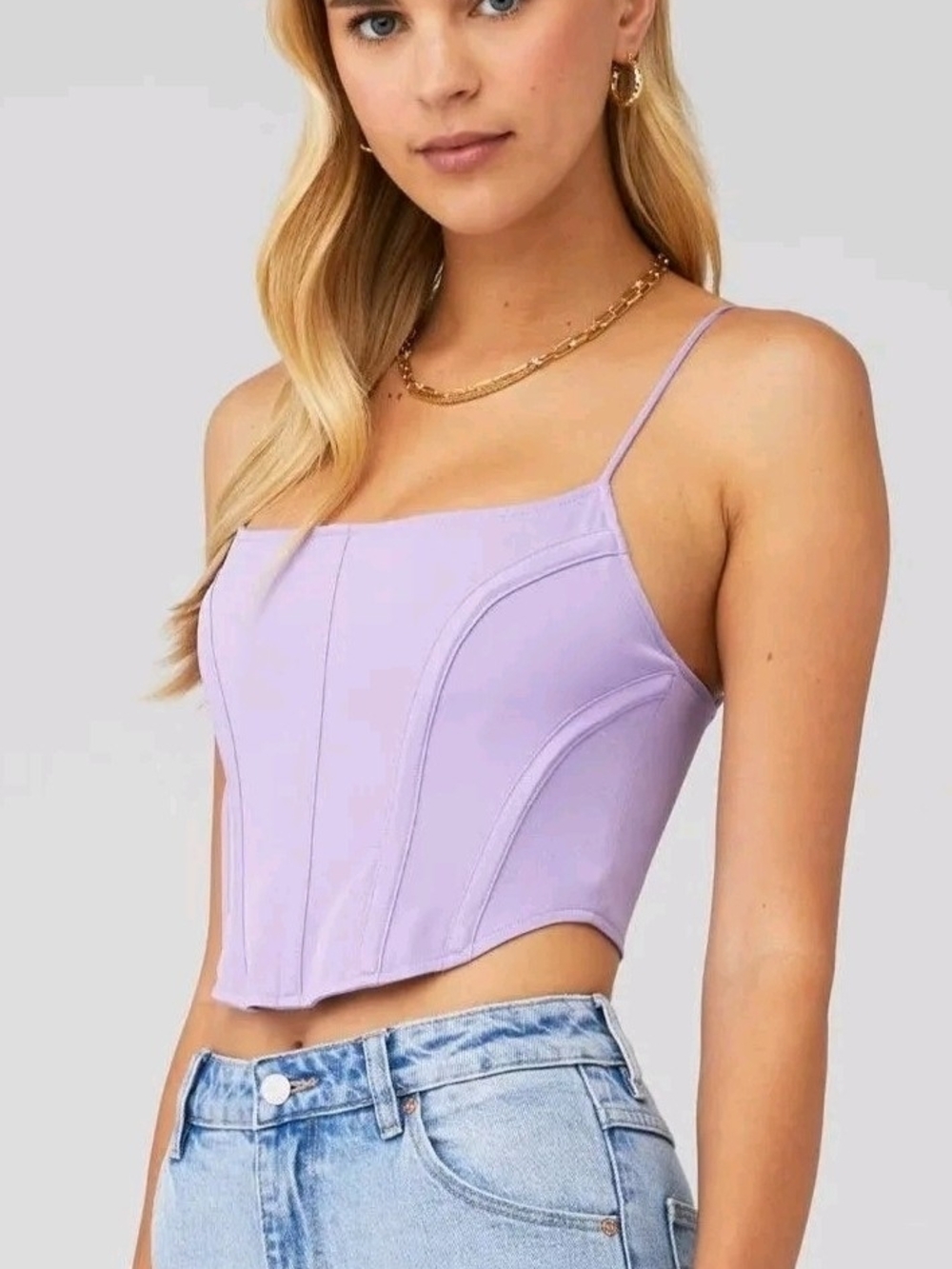 Rare London Lilac Corset Crop Camisole